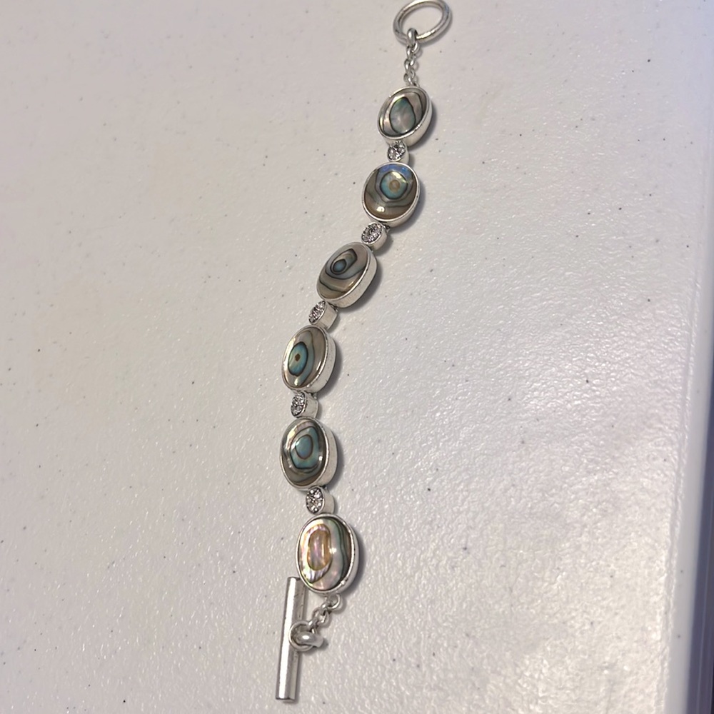 Kenneth Cole Circular Abalone Stones Rhinestone Accents